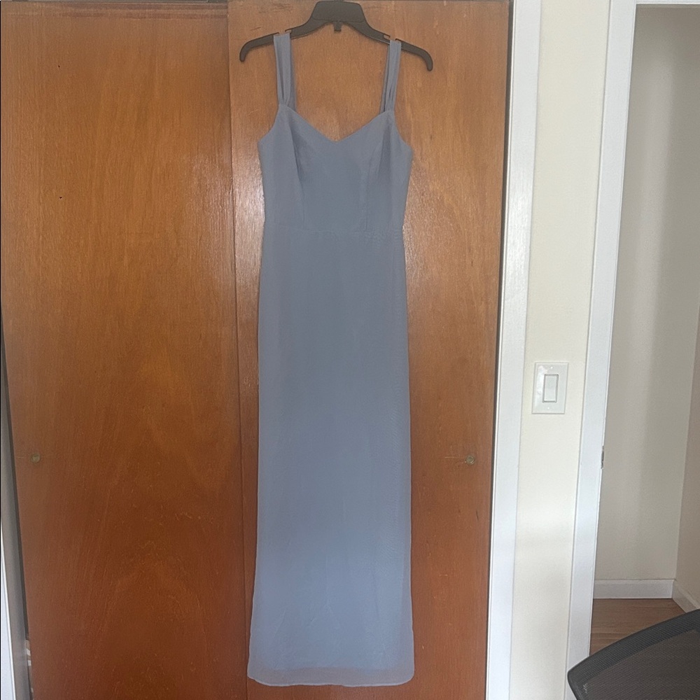 Azazie Dusty Blue Chiffon Dress